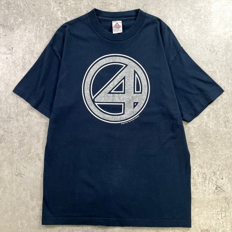 00年代 Fantastic Four ファンタスティックフォー ムービーTシャツ 映画 メンズL 古着 紺色
