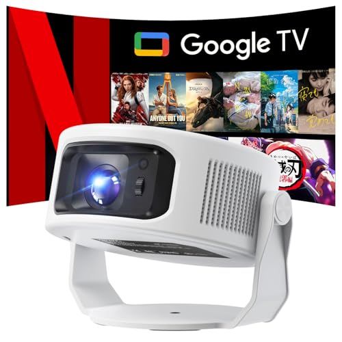 Philoent プロジェクター 家庭用 小型 【Google TV搭載＆1080P 8K対応＆HDR高ダイナミック画質＆1400Ansi 】 HiFiスピーカー内蔵 270°回転 天井 静音 0.5M短距離投影 WiFi6 Bluetoot 8fb080bc