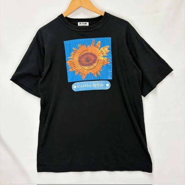 ICEBERG JEANS ひまわり プリントTシャツ MADE IN ITALY サイズⅬ 旧DENIME 08062008 01