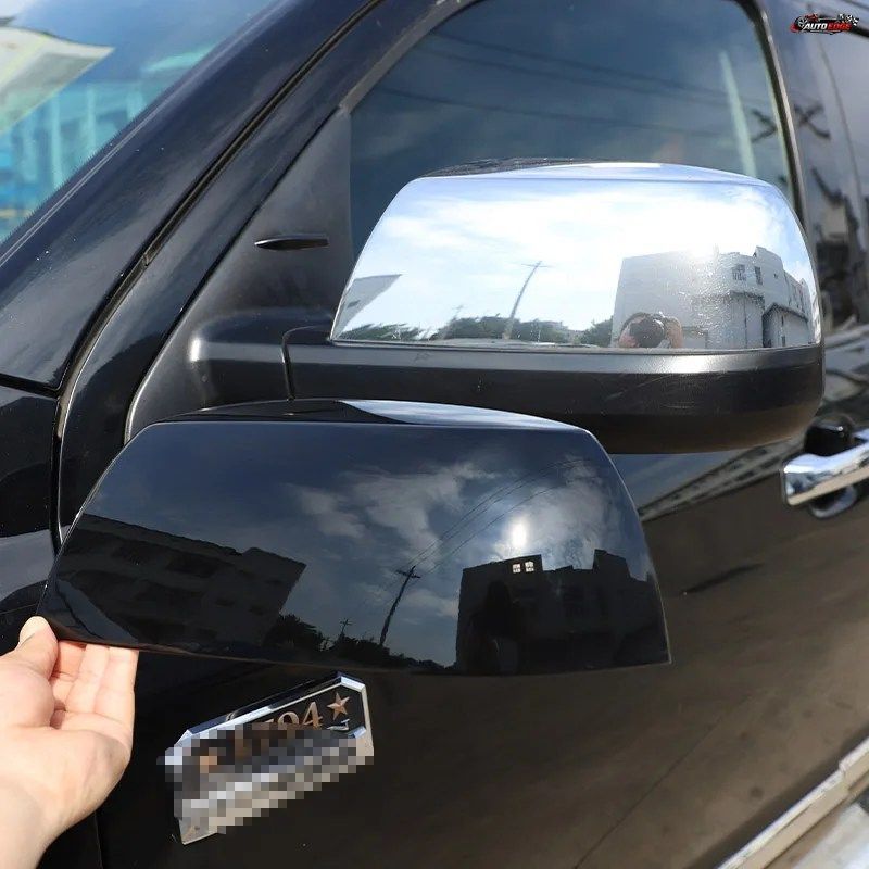 トヨタ タンドラ クルーマックス 2008-2021 セコイア ABS ブラック 車用リアビューサイドミラー装飾カバートリムステッカー エクステリアア