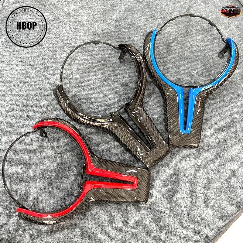 カーボンファイバー製Mパワーステアリングホイールトリム Mスポーツステアリングホイールカバー BMW M2 F87 M3 F80 M4 F82 M5 F10 M6 F06
