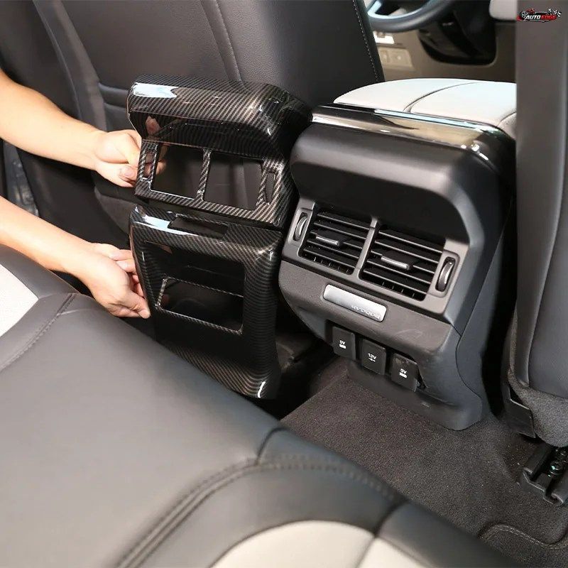 ランドローバー レンジローバー イヴォーク 2019 2020用 ABS カーボンファイバー製 リアエアベントフレームトリムカバー キック防止カバー