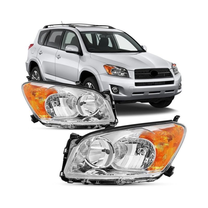 トヨタ Toyota RAV4 2009年 2010年 2012年 フロントヘッドライト ハロゲン 左右セット 12V 55W PC製