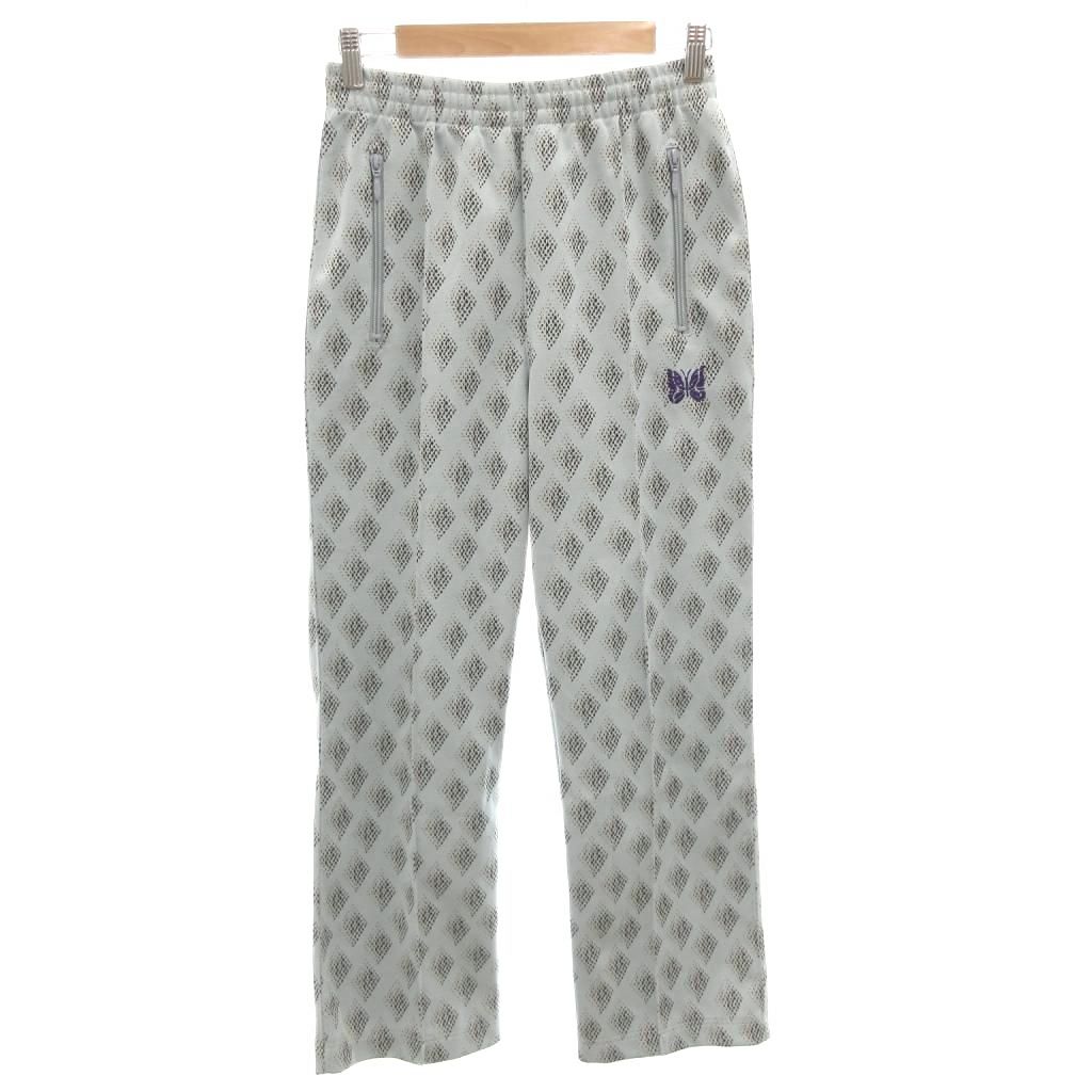 ニードルス ニードルズ Needles 美品 Track Pant - Poly Jacquard トラックパンツ ポリエステルジャガード ダイヤモンド柄 XS ライトブルー QV316 /MG ■ECD005