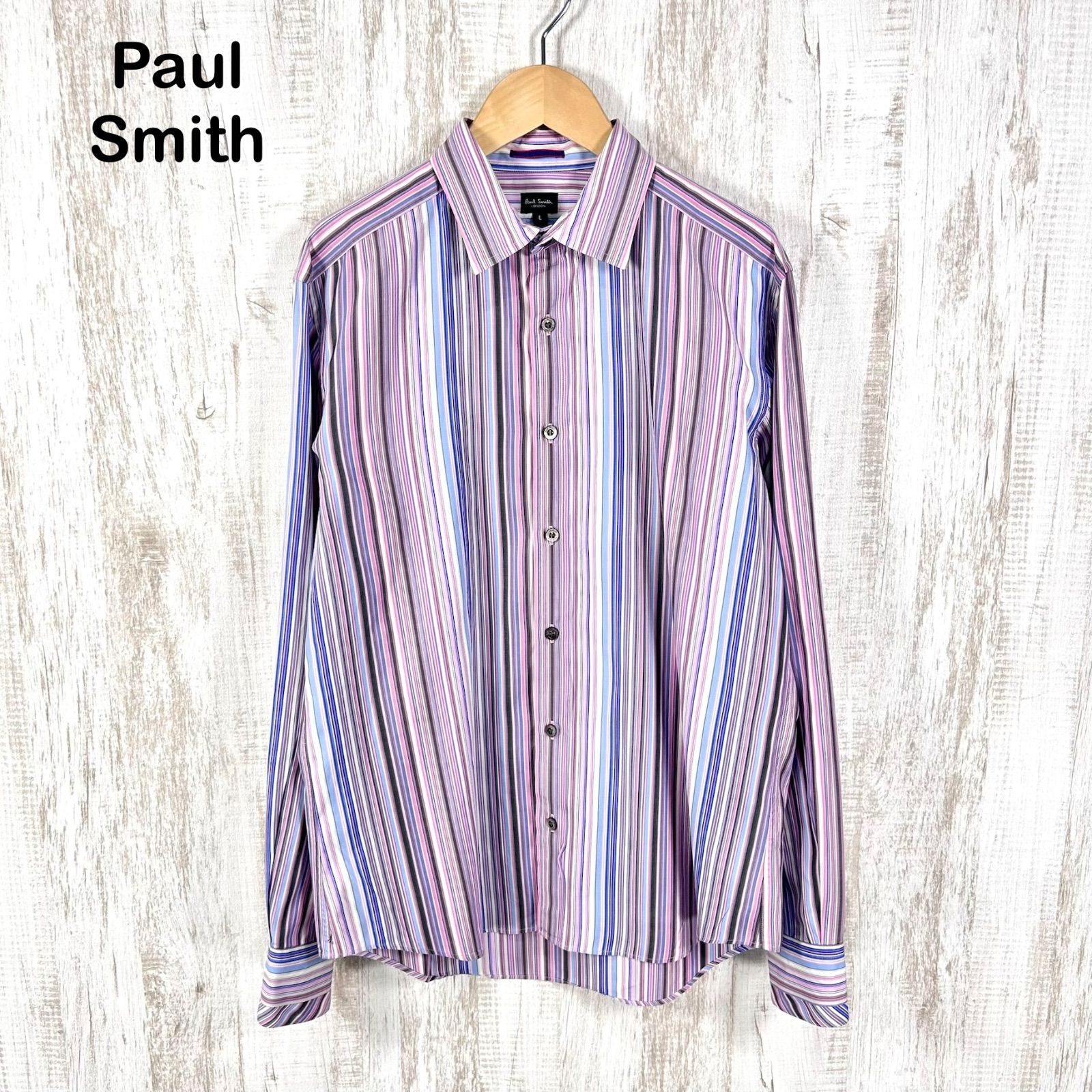Paul Smith ポールスミス マルチストライプ 長袖シャツ パープル