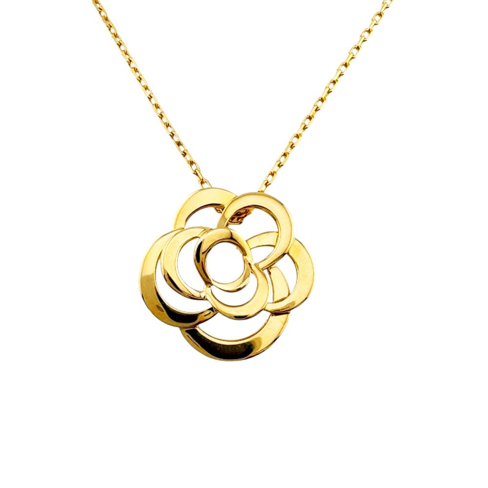 シャネル カメリア ネックレス 18金 K18イエローゴールド レディース CHANEL 中古 シャネル