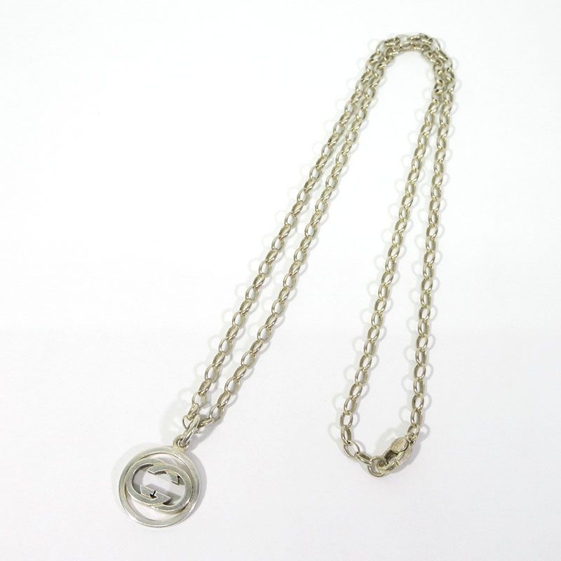 【三重本店】 中古 GUCCI | グッチ インターロッキングG ネックレス / サークル GG シルバー 【135】