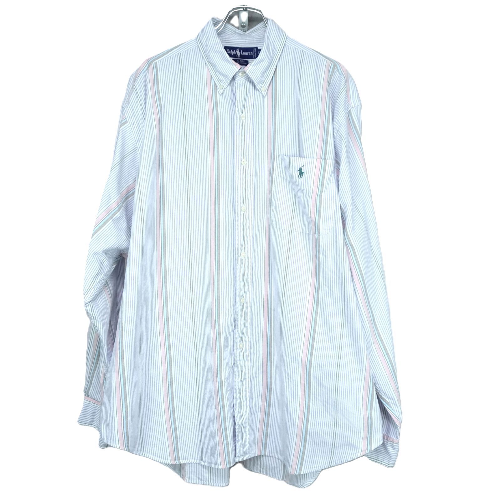 99) ラルフローレン 90s マルチストライプ長袖シャツ XXL 3XL相当