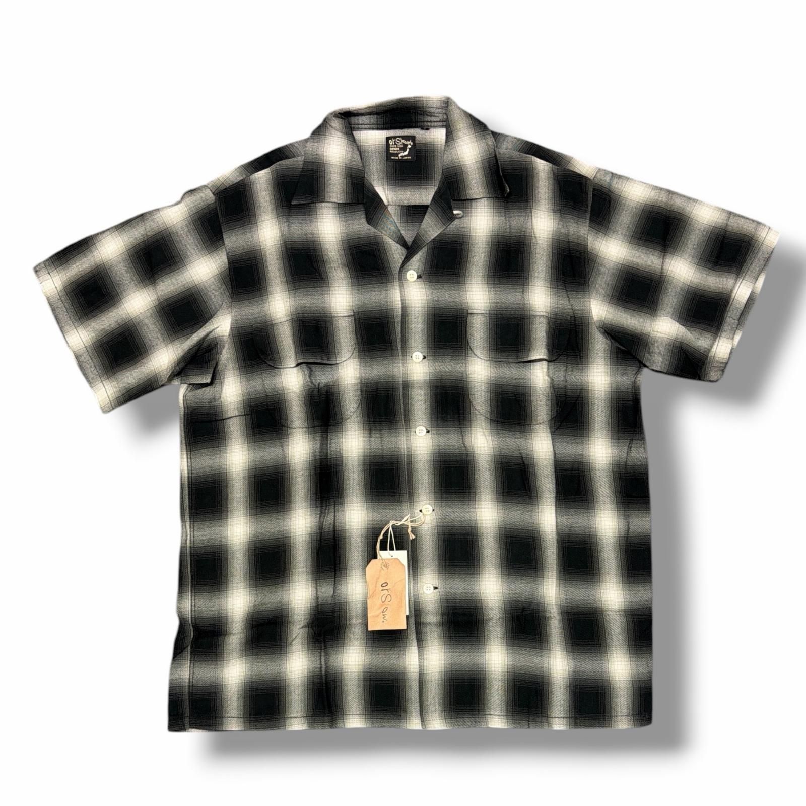 参考上代29700円 未使用 orSlow OMBRE CHECK SHORT SLEEVE SHIRT