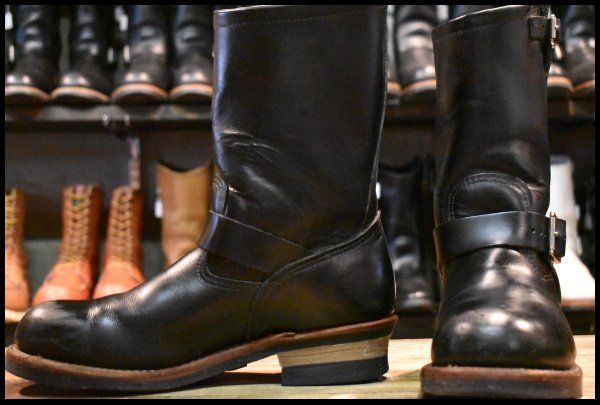 【8.5D 良品 11年】レッドウィング 2268 エンジニア 黒 ブラッククローム スチールトゥ プルオン ブーツ redwing HOPESMORE【GF239】
