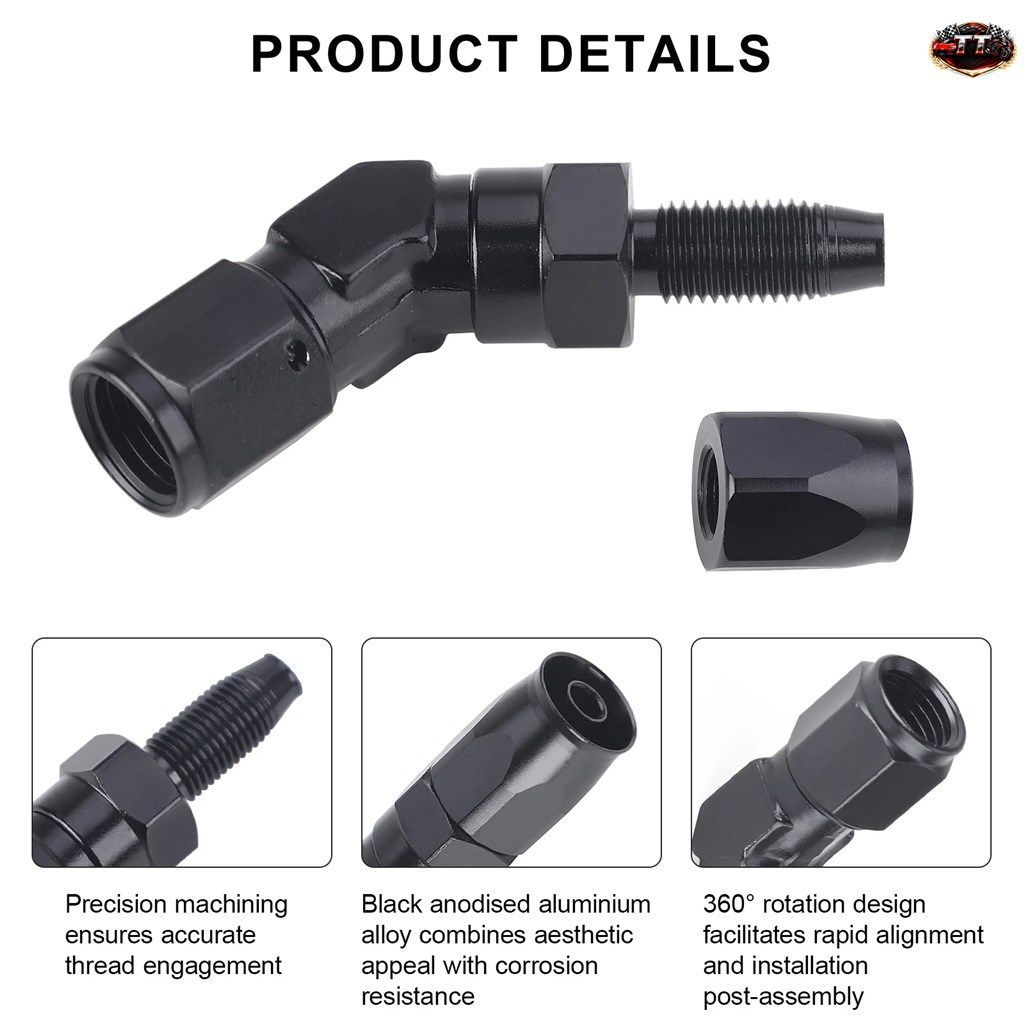 4個入り 45度 90度 車用 AN4 AN6 AN8 AN10 鍛造タイプ スイベルホースエンド アダプター CPE オイルクーラー 燃料ライン