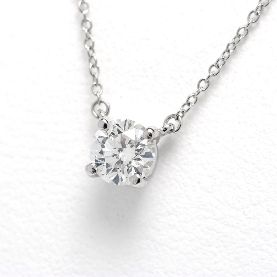 ティファニー / TIFFANY & Co.　ソリティア ネックレス　ダイヤモンド 0.869ct　Pt950　41.5 cm 【中古】
