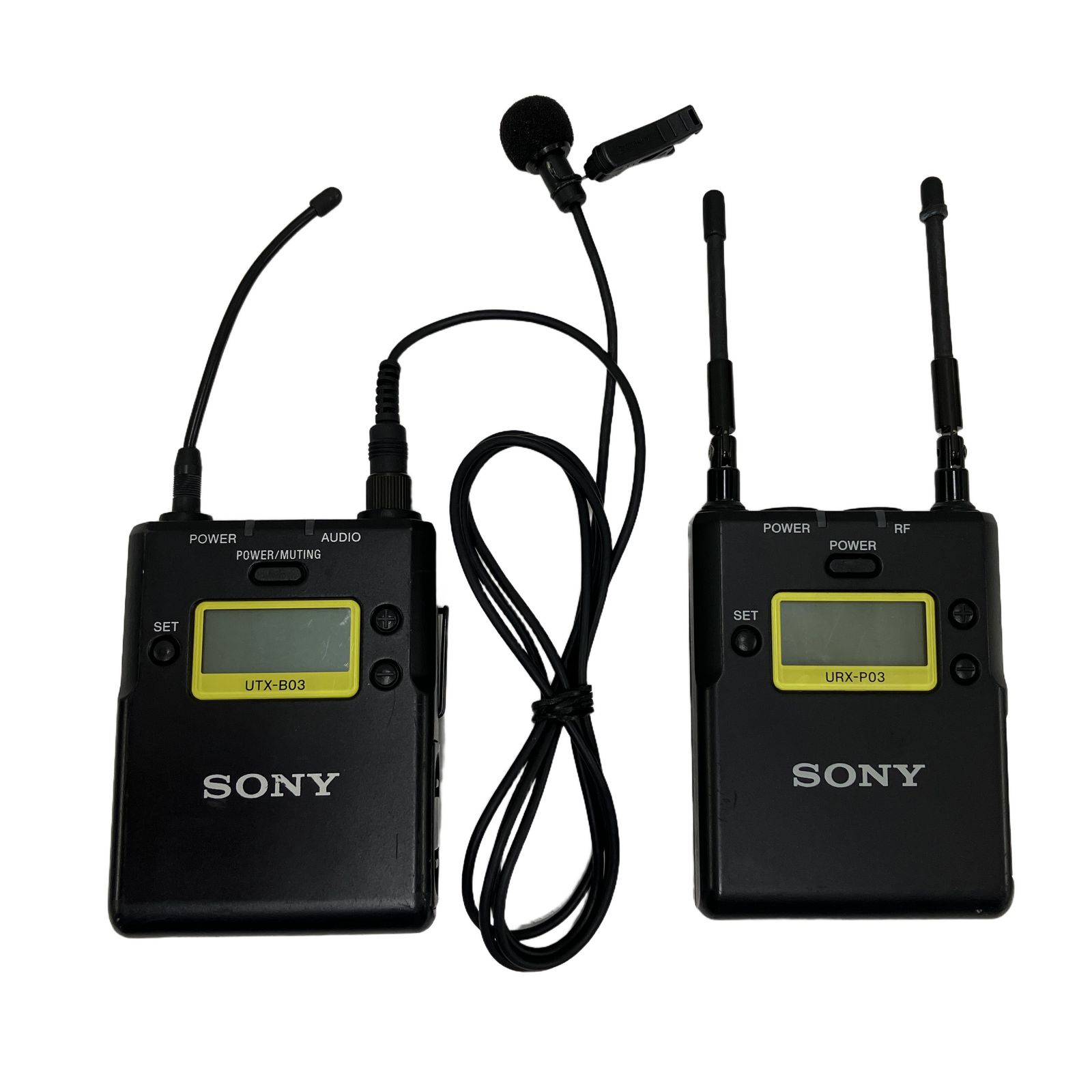 SONY UTX-B03 URX-P03 ボディーパックトランスミッター 送信機+受信機 2点セット ソニー 中古 T11378302