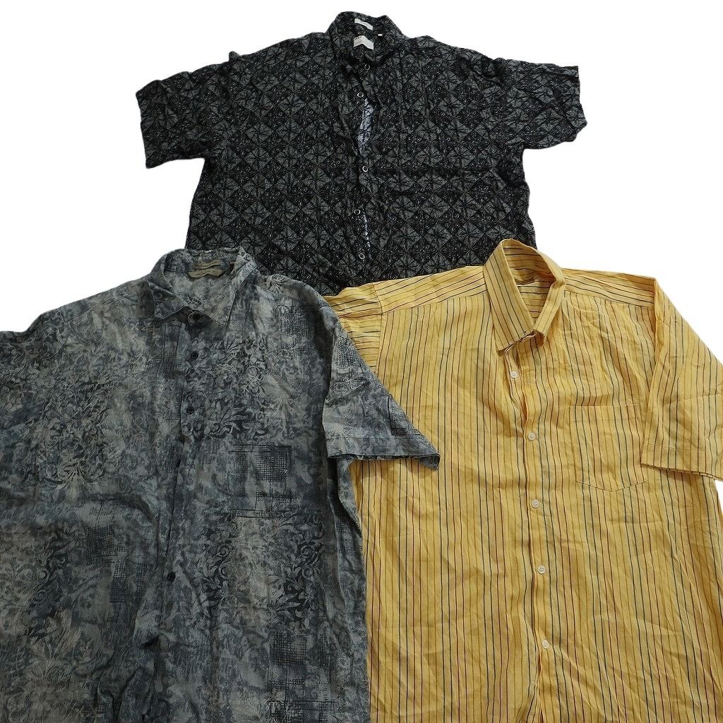 古着卸 まとめ売り 半袖シャツ MIX 10枚セット ( メンズ XL ) チェック