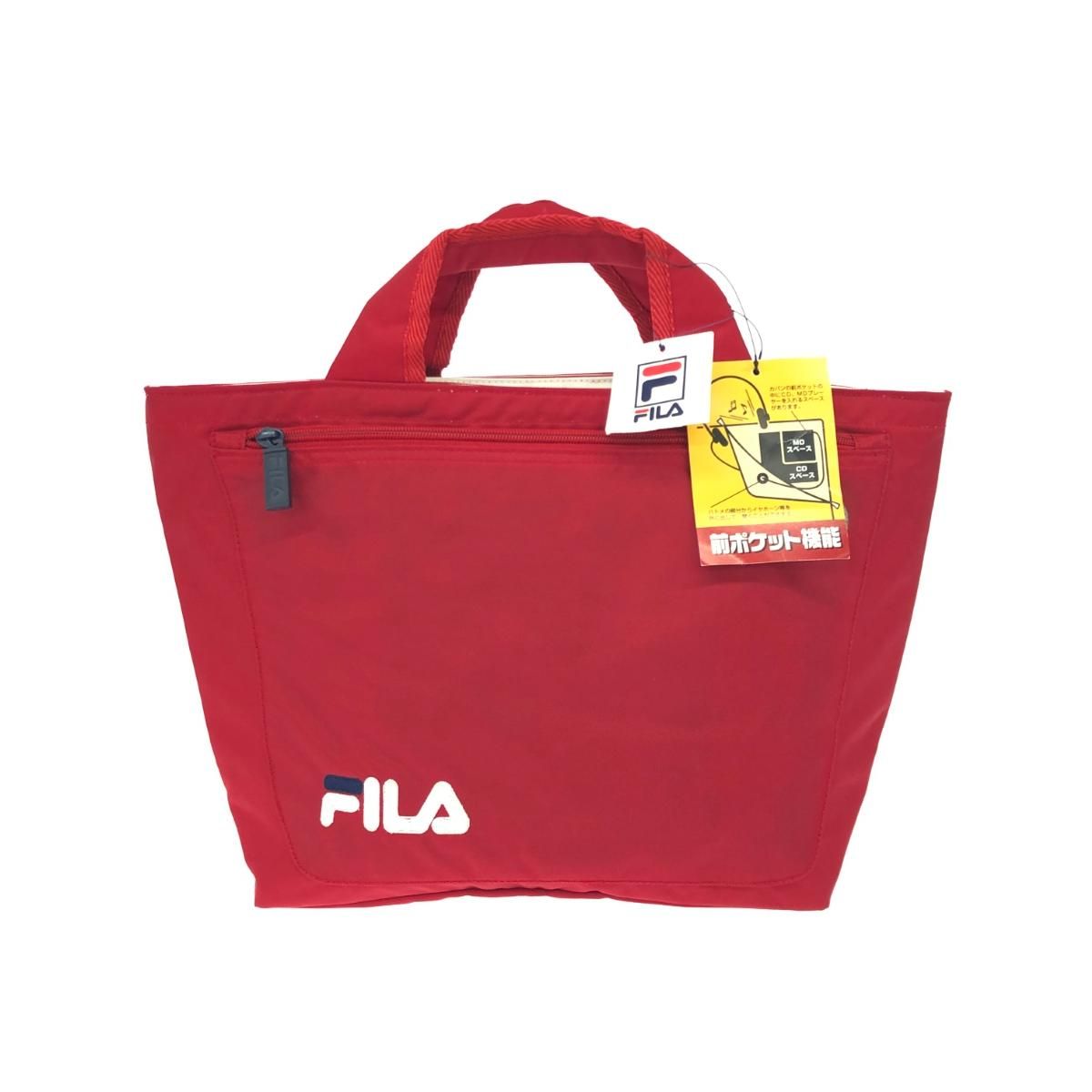 FILA フィラ トートバッグ ロゴ ナイロン ヴィンテージ レッド ユニ 