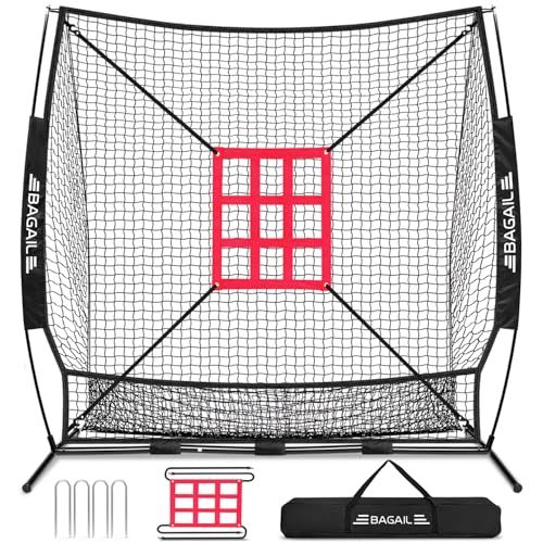 BAGIL野球ネット ベースボールネット 練習用 バッティングネット ピッチングネット スチール製 野球器具 硬式/軟式対応 打撃 投球 防球ネット ソフトボール練習ネット トレーニング 組み立て簡単 折り畳み 収納バック付き 室内 屋外用★ 1881249a