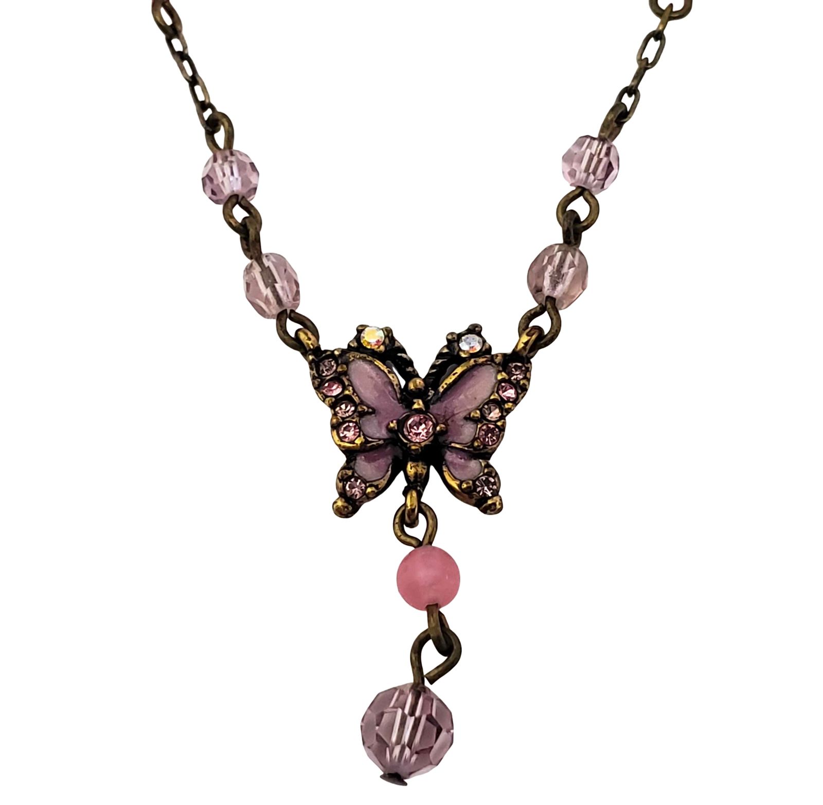 ANNA SUI アナスイ バタフライ ネックレス 35~40cm レディース アクセサリー ジュエリー 【中古】 32605K72