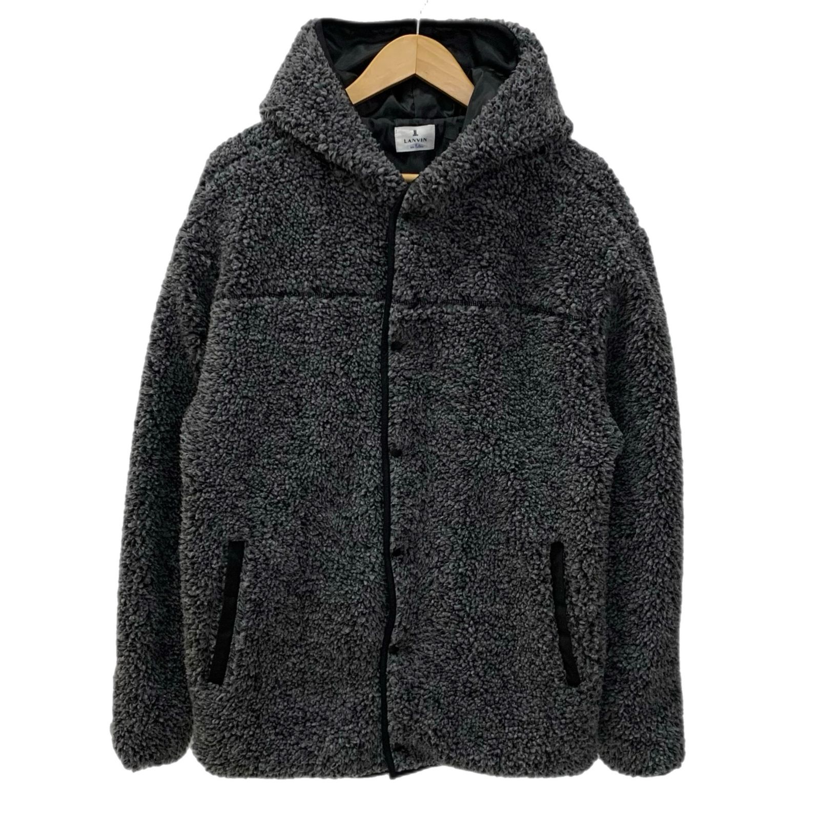 ランバンオンブルー LANVIN en Bleu フードボアアウター 226507 ジャケット グレー 46サイズ 201MT-6196