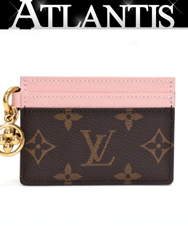 美品 ルイヴィトン Louis Vuitton カードケース ポルトカルト・LV チャーム モノグラム ローズバレリーヌ M82739 RFID 【75254】
