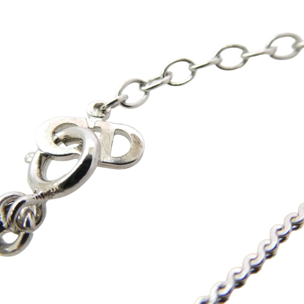 Christian Dior クリスチャンディオール オールド ラインストーン CD ロゴ ネックレス シルバー系【中古】 Christian Dior クリスチャンディオール オールド ラインストーン CD