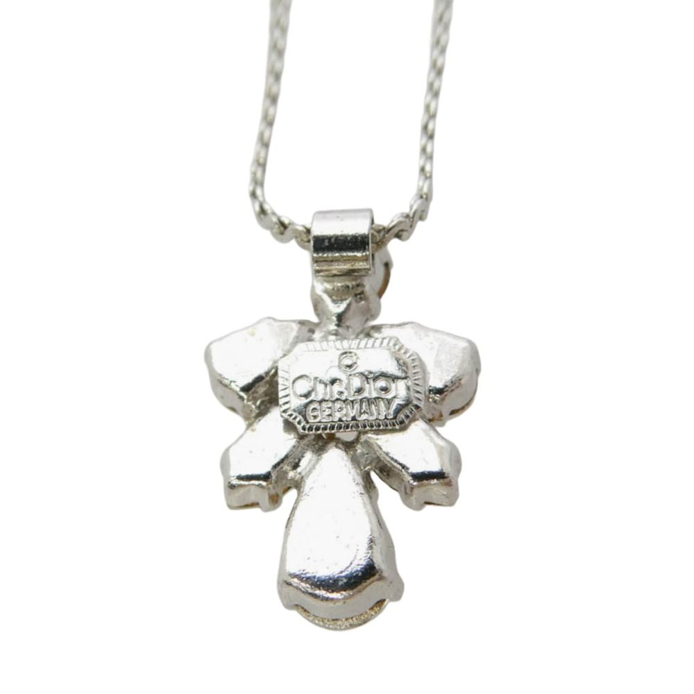 Christian Dior クリスチャンディオール オールド ラインストーン CD ロゴ ネックレス シルバー系【中古】 Christian Dior クリスチャンディオール オールド ラインストーン CD
