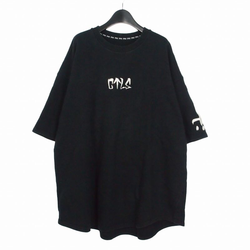 カタリスト CVTVLIST 22SS 3Dロゴ カジュアル Tシャツ スウェット 半袖 オーバーサイズシルエット 2 ブラック 2201050302