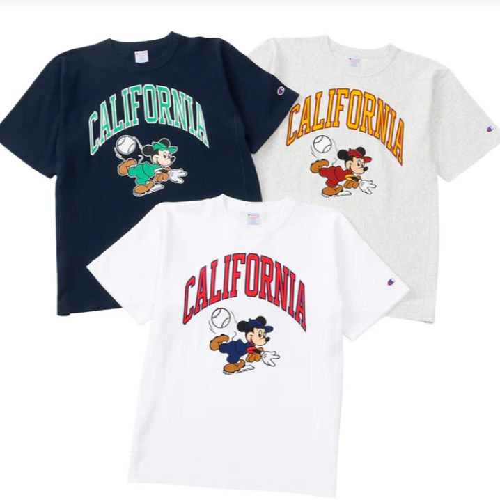 新品　26年春夏　新作　チャンピオン　リバースウィーブ(R) 　©Disney　ディズニーコラボ　ミッキーマウス　野球　Tシャツ　カリフォルニア　人気　希少　レア　正規品　ヴィンテージ　スタンダードカリフォルニア　WBC　ベースボール　完売必須