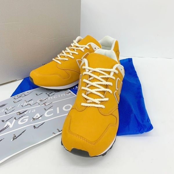 SANGACIO サンガッチョ にゅ～ず 10周年記念モデル ローカット スニーカー シューズ レザー 本革 メンズ 27.5cm オレンジ 靴 DF19510■