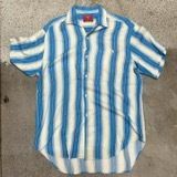 初期金タグ CREAM SODA / クリームソーダ 50Sデザイン レーヨン 開襟シャツ 半袖 袋襟 メンズ L~XL程度 ロカビリー USED