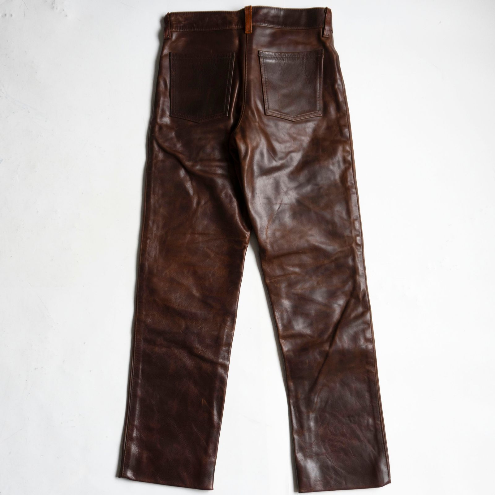 雰囲気抜群】VANSON 【ホースハイド レザー パンツ】34 ブラウン USA製
