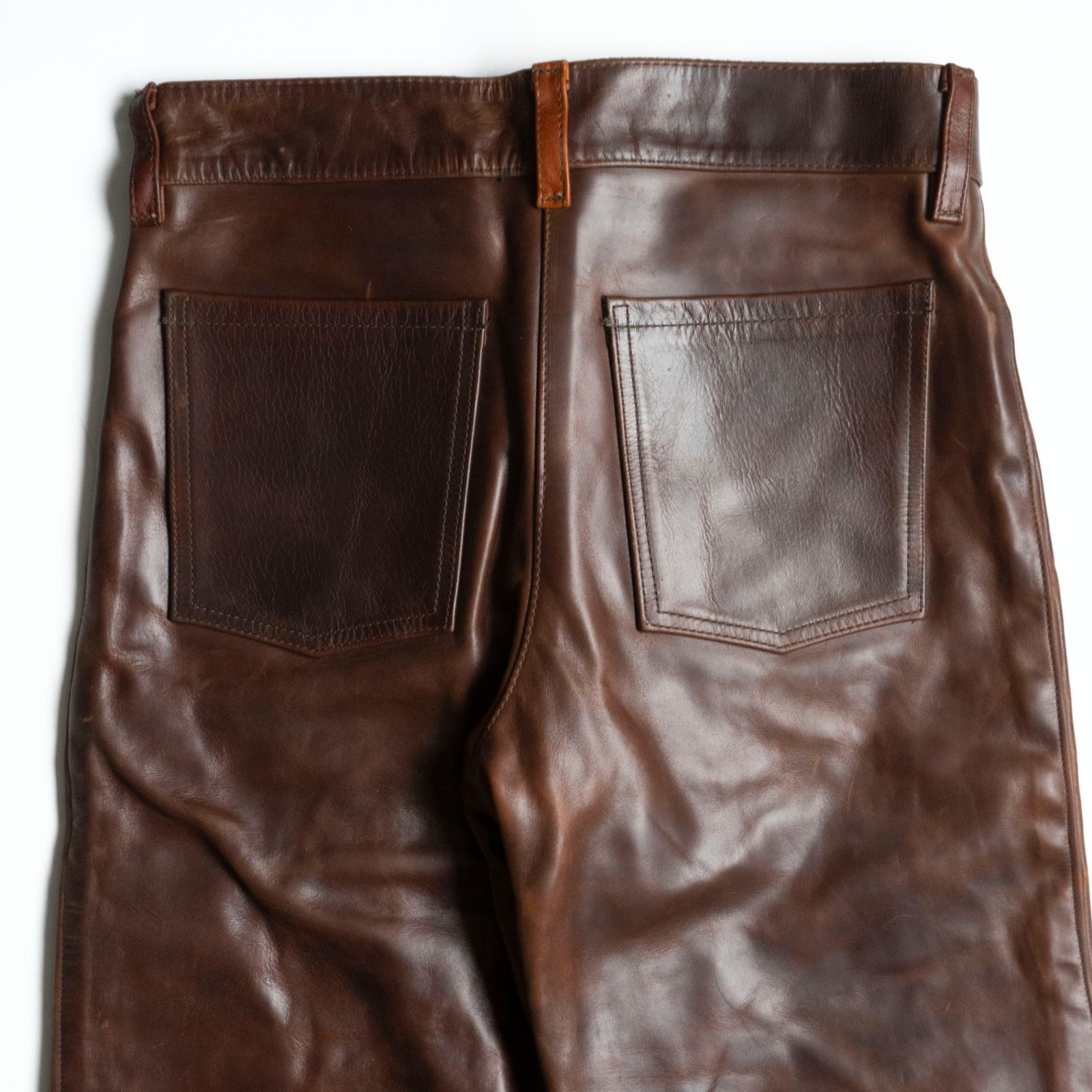 雰囲気抜群】VANSON 【ホースハイド レザー パンツ】34 ブラウン USA製
