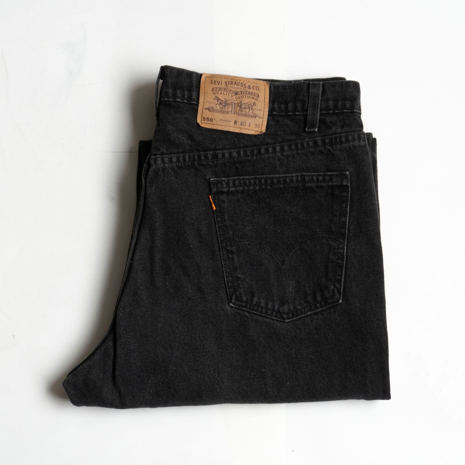 【雰囲気抜群/ゴールデンサイズ】 LEVI'S 【550 後染め ブラックデニム デニムパンツ】40×30 リーバイス USA製 wxl 26060291 雰囲気抜群/ゴールデンサイズ】 LEVI'S 【550 後染め ブラックデニム