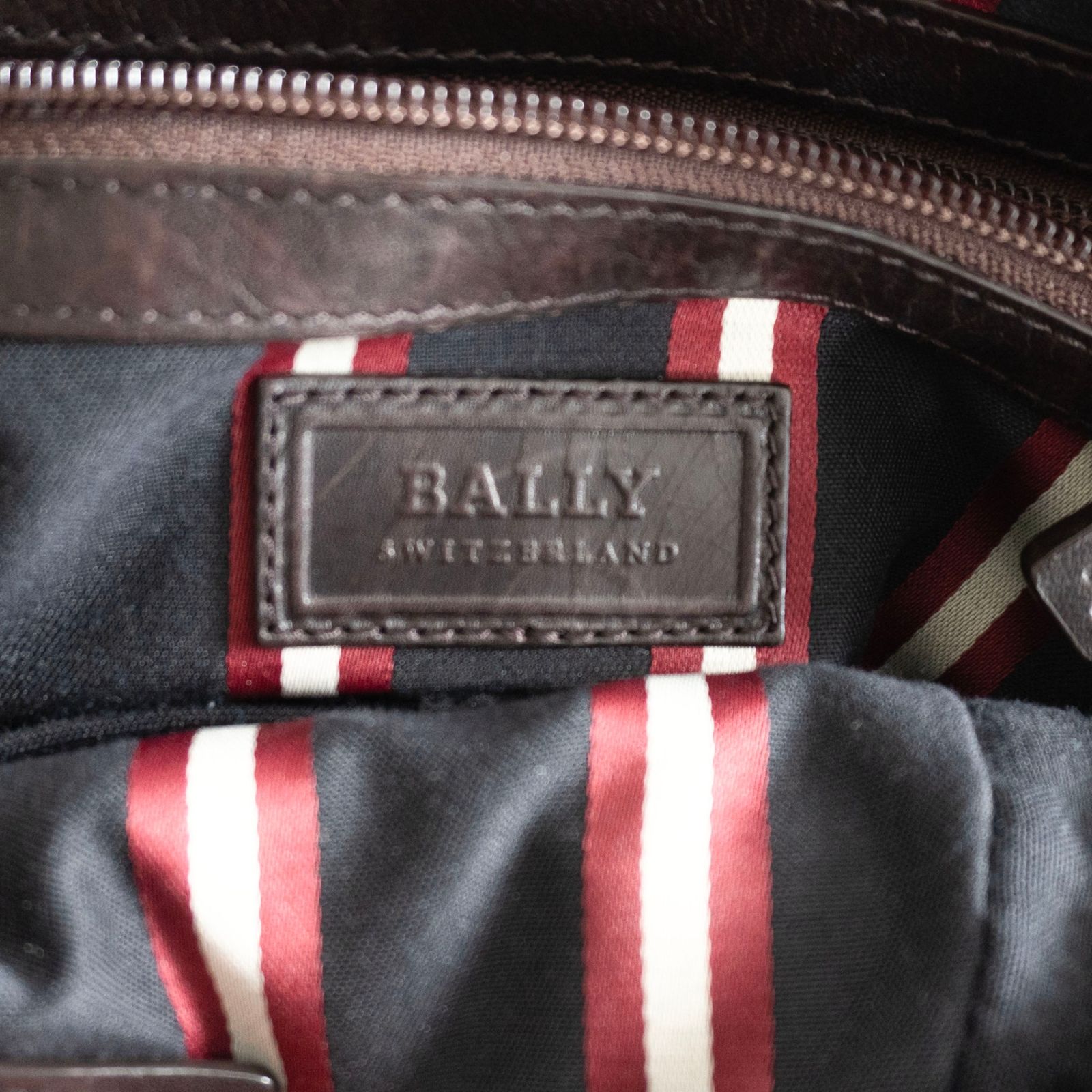 美品】BALLY 【 レザー ショルダーバッグ】ブラウン トレイン