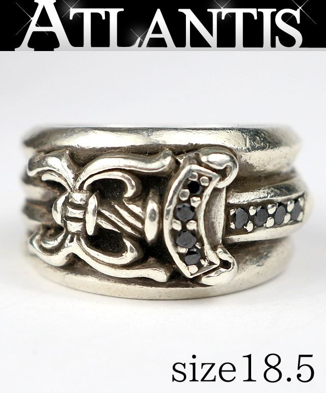 CHROME HEARTS 銀座店 クロムハーツ ダガー パヴェブラックダイヤ リング 指輪 メンズ シルバー SV925 約18.5号 103628