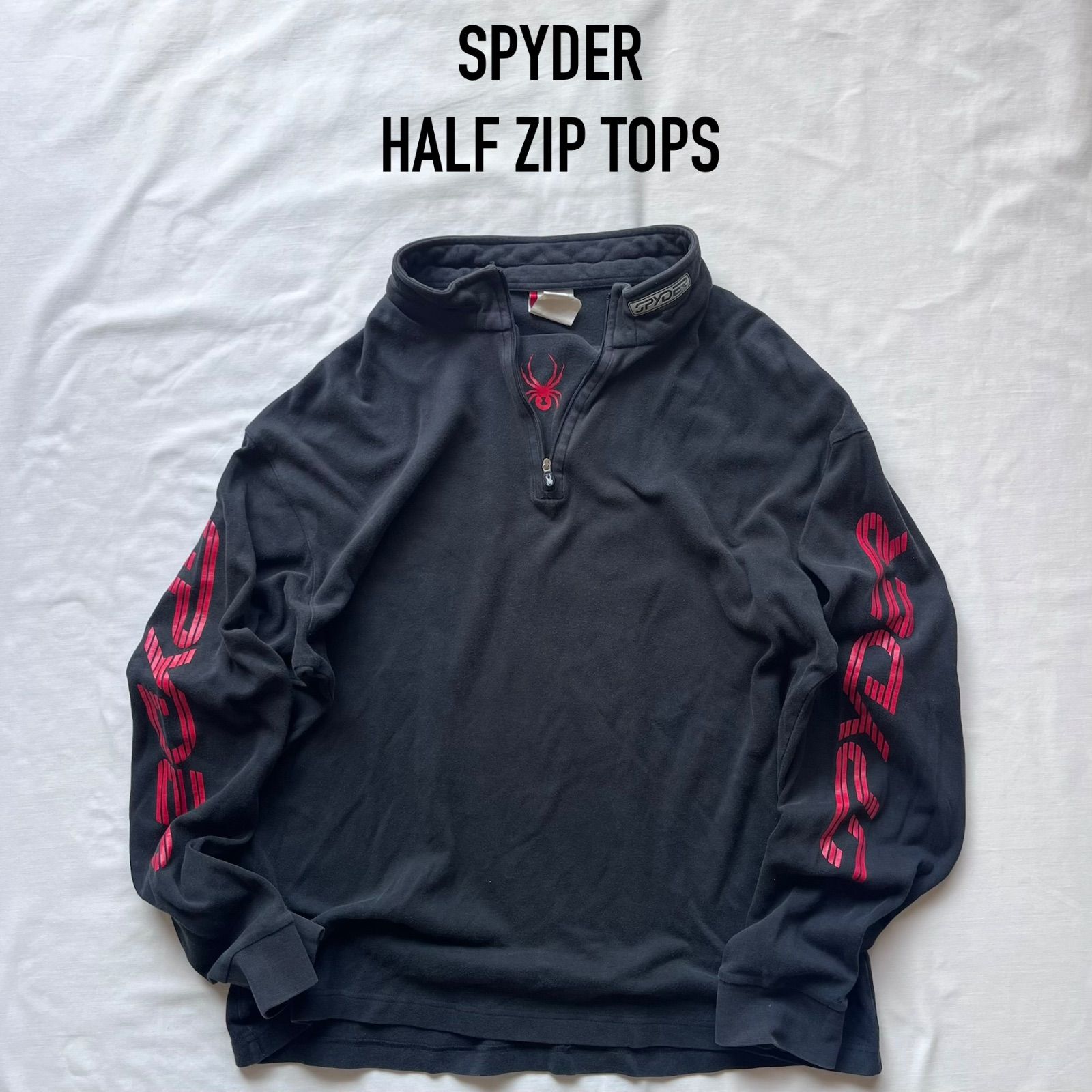 spyder スパイダー　ハーフzip 袖プリント　90s 00s スキー