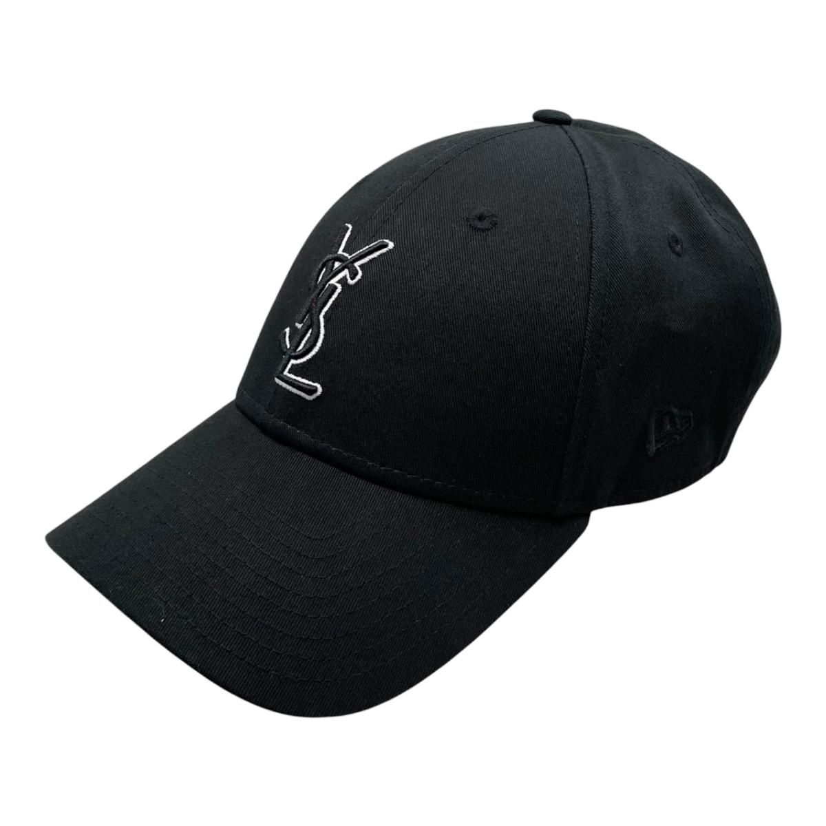 ☆サンローラン×ニューエラ 帽子 YSL モノグラム キャップ 687687 YCL361000 コットン ロゴ ブラック SAINT LAURENT×NEW ERA