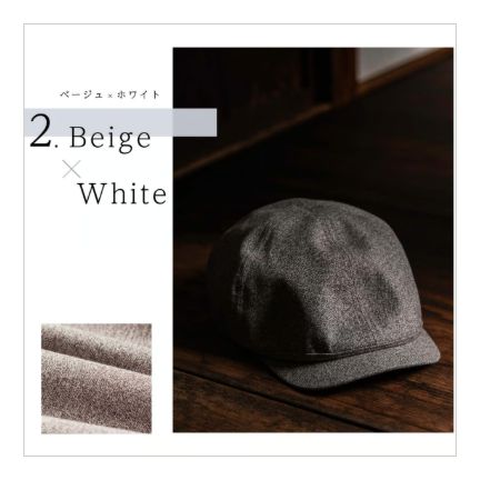 J-FIT 小倉織ハンチング【日本製】Beige×White ベージュ×ホワイト 58.5cm M/L 61.5cm L/XL