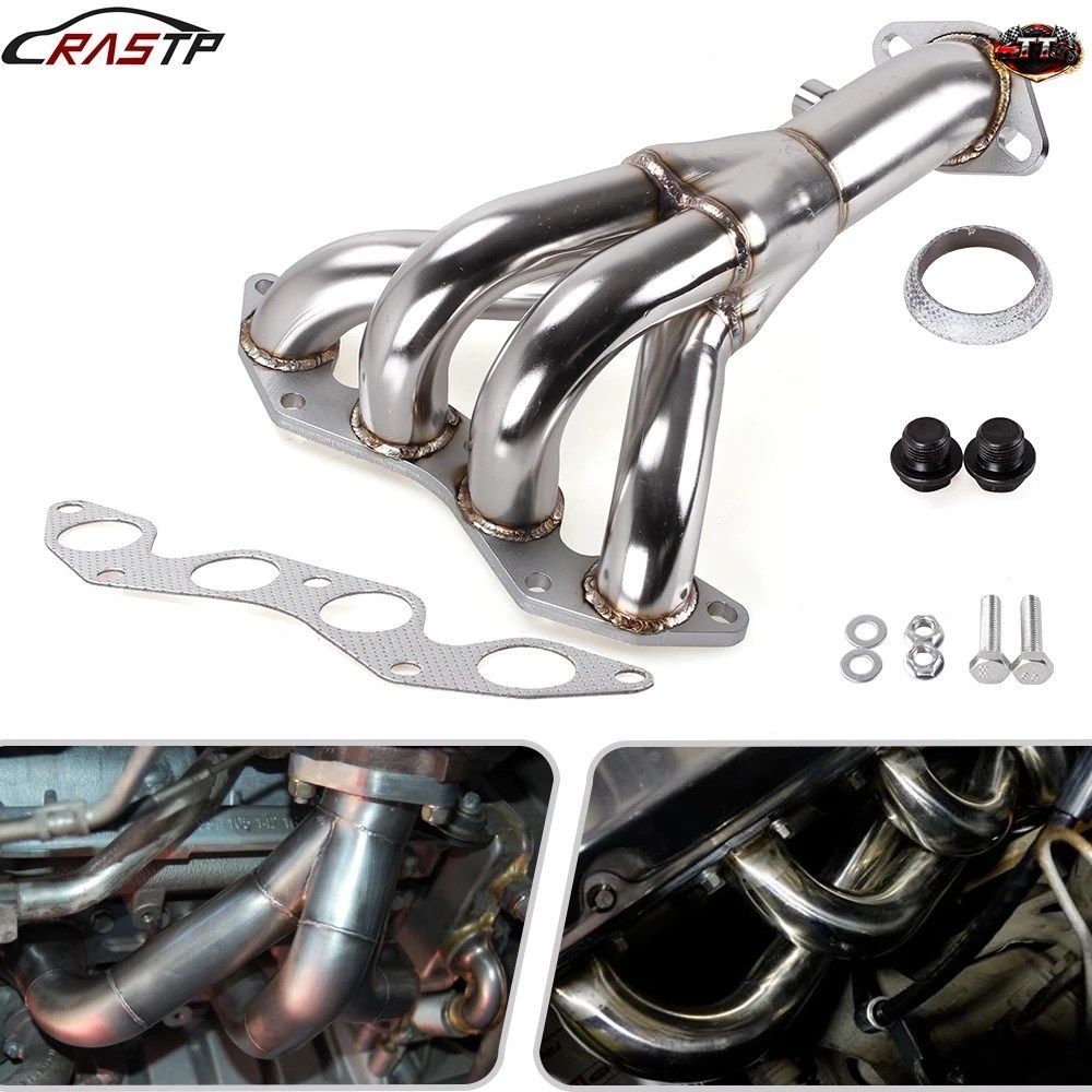 高品質ステンレススチール製レーシングマニホールドヘッダーエキゾースト 01-05 ホンダ シビック DX/LX D17 1.7 EM2/ES1 RS-CR1848