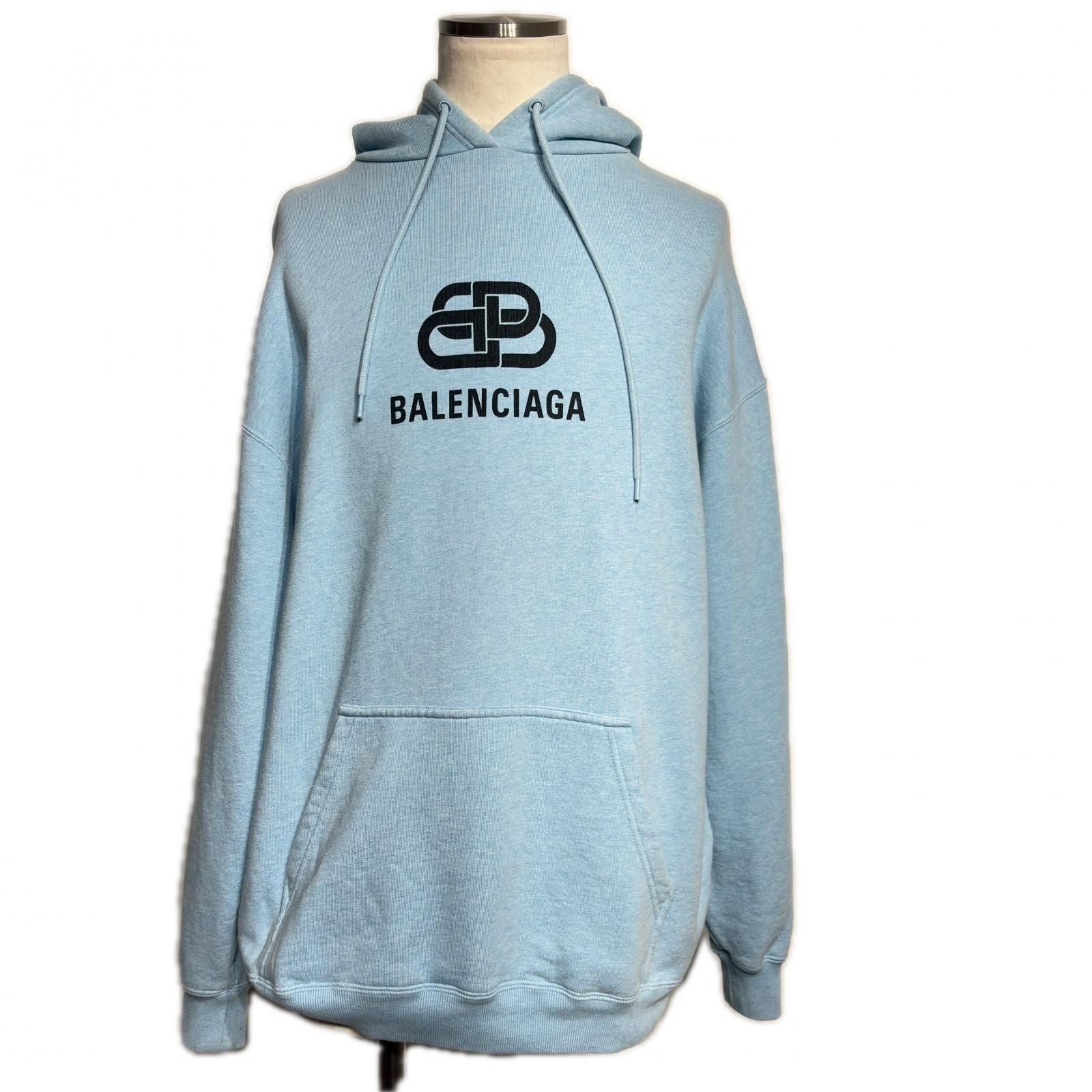 BALENCIAGA バレンシアガ パーカー メンズS（オーバーサイズ仕様） ライトブルー コットン 578135 2148104137487 【中古】 200