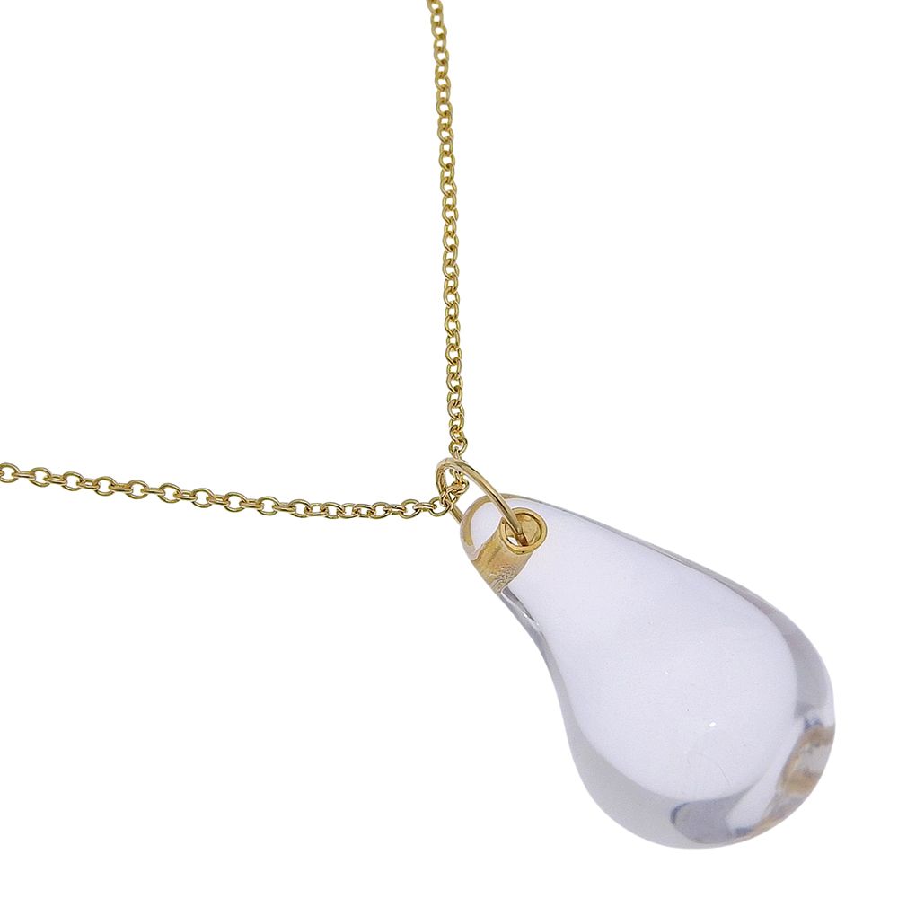 【TIFFANY&Co.】ティファニー ティアドロップ ロッククリスタル エルサペレッティ K18イエローゴールド レディース 4.9g ネックレス
