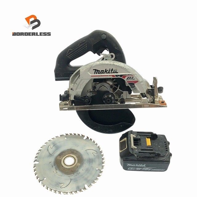 ☆中古品☆makita マキタ 18V 165mm 充電式マルノコ HS631D ブラック/黒 バッテリー1個(18V6.0Ah) 丸ノコ 丸のこ 電動工具130166