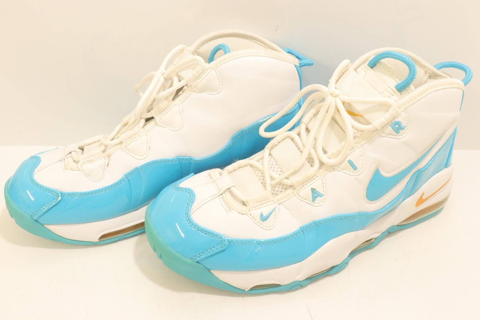 【中古】 NIKE メンズスニーカー 28.5cm AIR MAX UPTEMPO 95 NIKE 28.5cm 白 ホワイト 水色 アクアブルー ロゴ