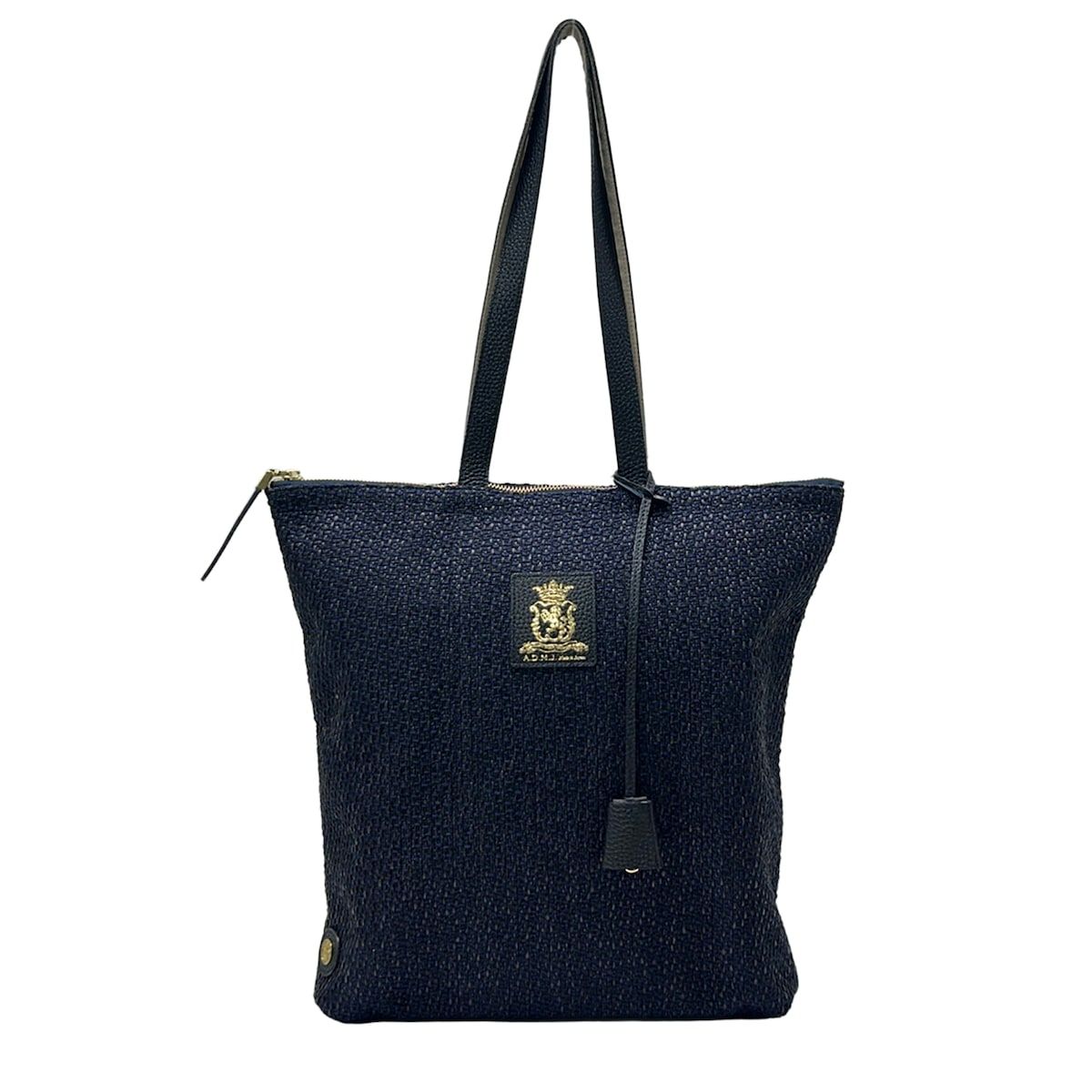 AccessoiresDeMademoiselle(ADMJ)(アクセソワ・ドゥ・マドモワゼル) ショルダーバッグ - ダークネイビー×黒 レザー