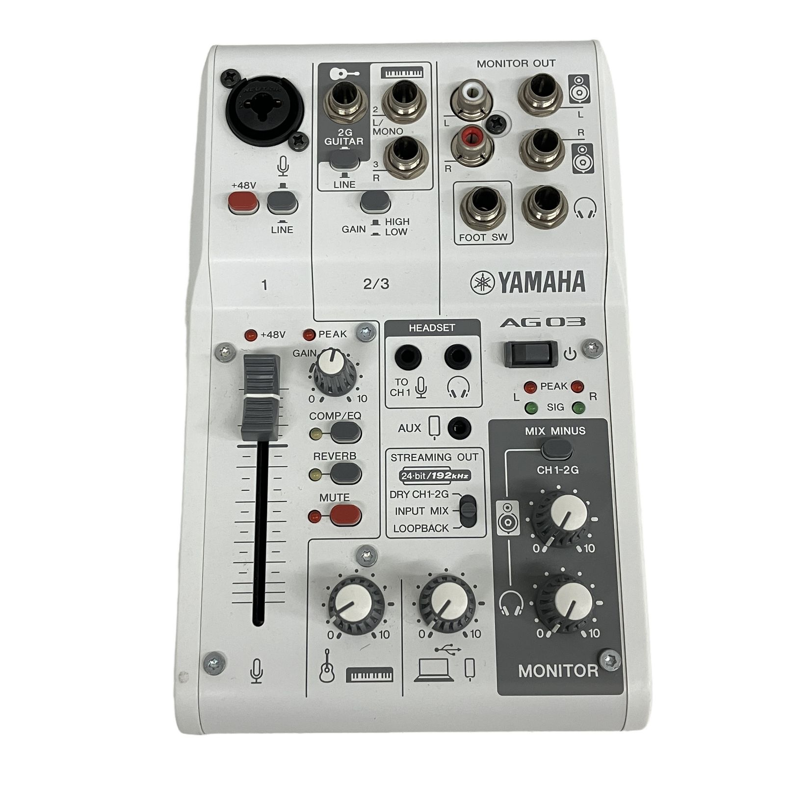 YAMAHA AG03 MK2 2022年製 ミキシングコンソール オーディオインターフェース 音響機材 ヤマハ 中古 S11378384