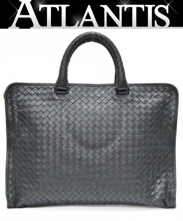 ボッテガ ヴェネタ BOTTEGA VENETA イントレチャート ビジネスバッグ レザー グレー 【75180】