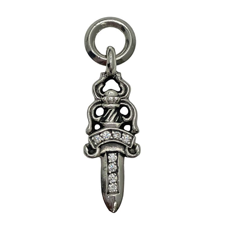 Chrome Hearts クロムハーツ #5DAGGER P D #5 ダガー チャーム ペンダント パヴェダイヤモンド トップ ネックレス SV925 シルバー