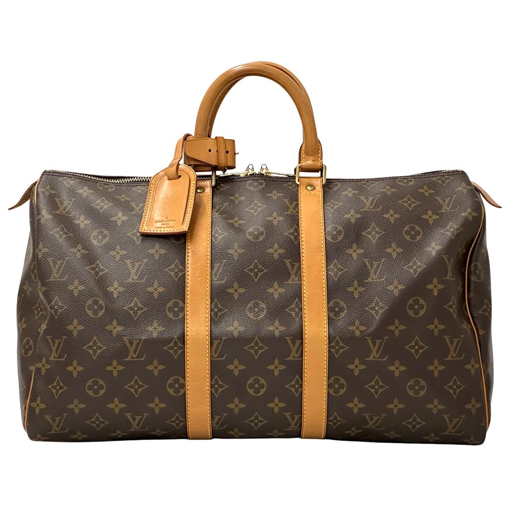 ルイ・ヴィトン LOUIS VUITTON バッグ レディース メンズ ブランド ボストンバッグ モノグラムキャンバス キーポル45 ブラウン M41428 大きめ 大容量 おしゃれ 旅行 出張 おでかけ 【中古】