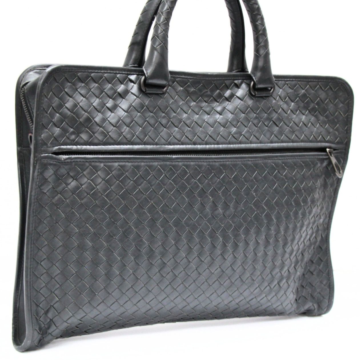 ボッテガ・ヴェネタ グレー レザービジネスバッグ ボッテガ ヴェネタ BOTTEGA VENETA イントレチャート ビジネスバッグ