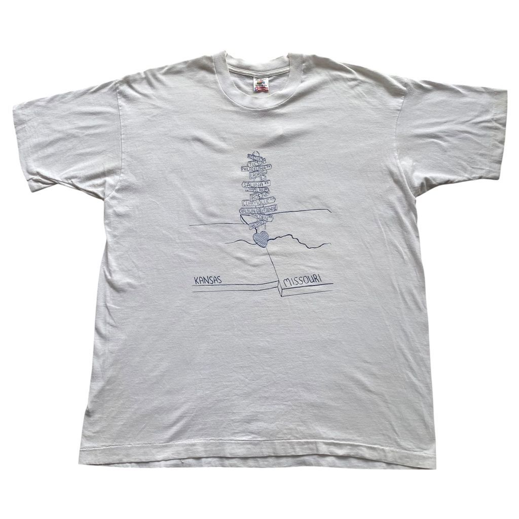 90s FRUIT OF THE LOOM Made in USA アメリカ製 カンザス Tシャツ 白 XL No.S235