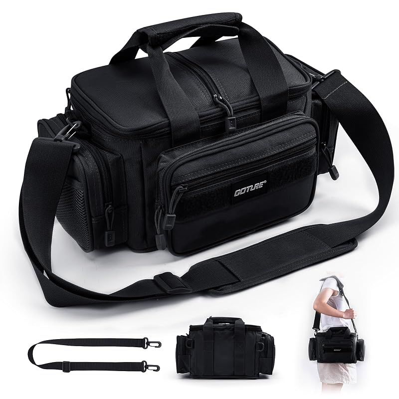 【新品】 Goture フィッシングバッグ 釣りバッグ 3way ロッドベルト 防水 タックルバッグ ショルダーバッグ 釣り 多機能 大容量 ランガンバッグ リュックサック バックパック 撥水加工 釣り道具収納バッグ 登山 アウトドア ブラック 1